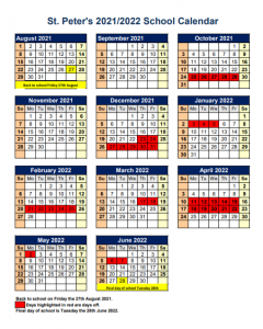 2021 22 School Calendar